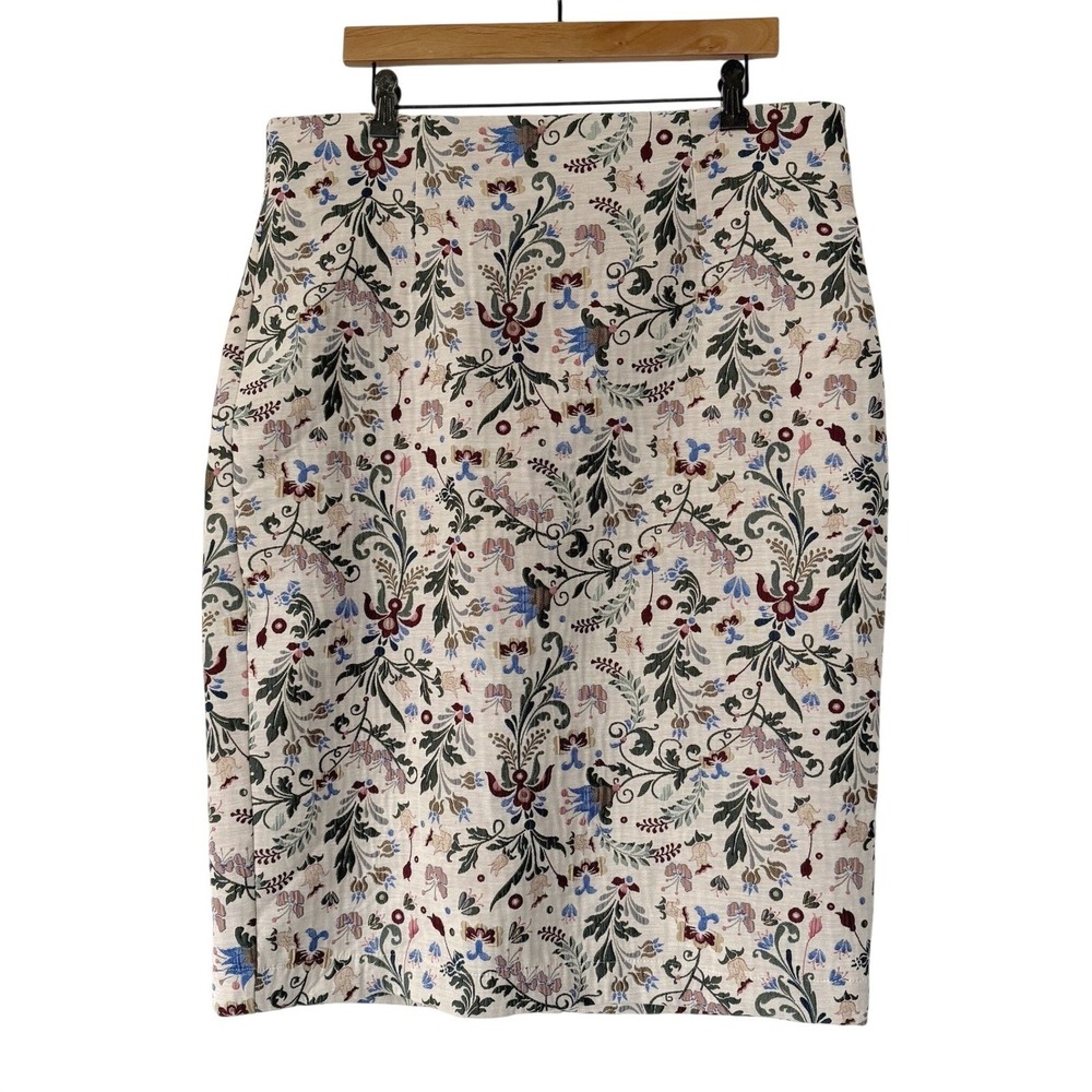 Eva Mendes New York & Co Womens 14 Floral Tapestry Pencil Skirt Career